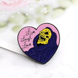 Funny Sardonic Skeletor (Masters of The Universe) 'Live Laugh Love' Enamel Pin
